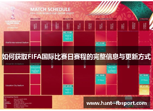 如何获取FIFA国际比赛日赛程的完整信息与更新方式